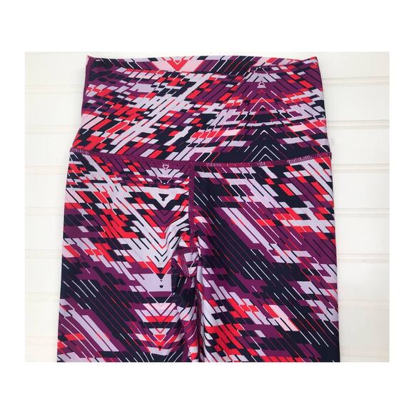 Aerie Womens Purple Red Print Active Capri Leggings Size S - Picture 2 of 8